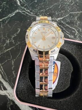 Fossil watch in Decorative  Dolan Geiman art box